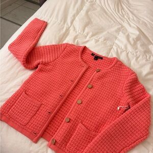 Boston Proper Coral Cardigan Sweater